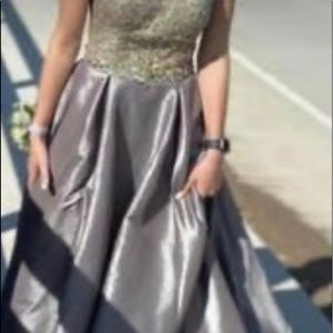gray ball/prom gown